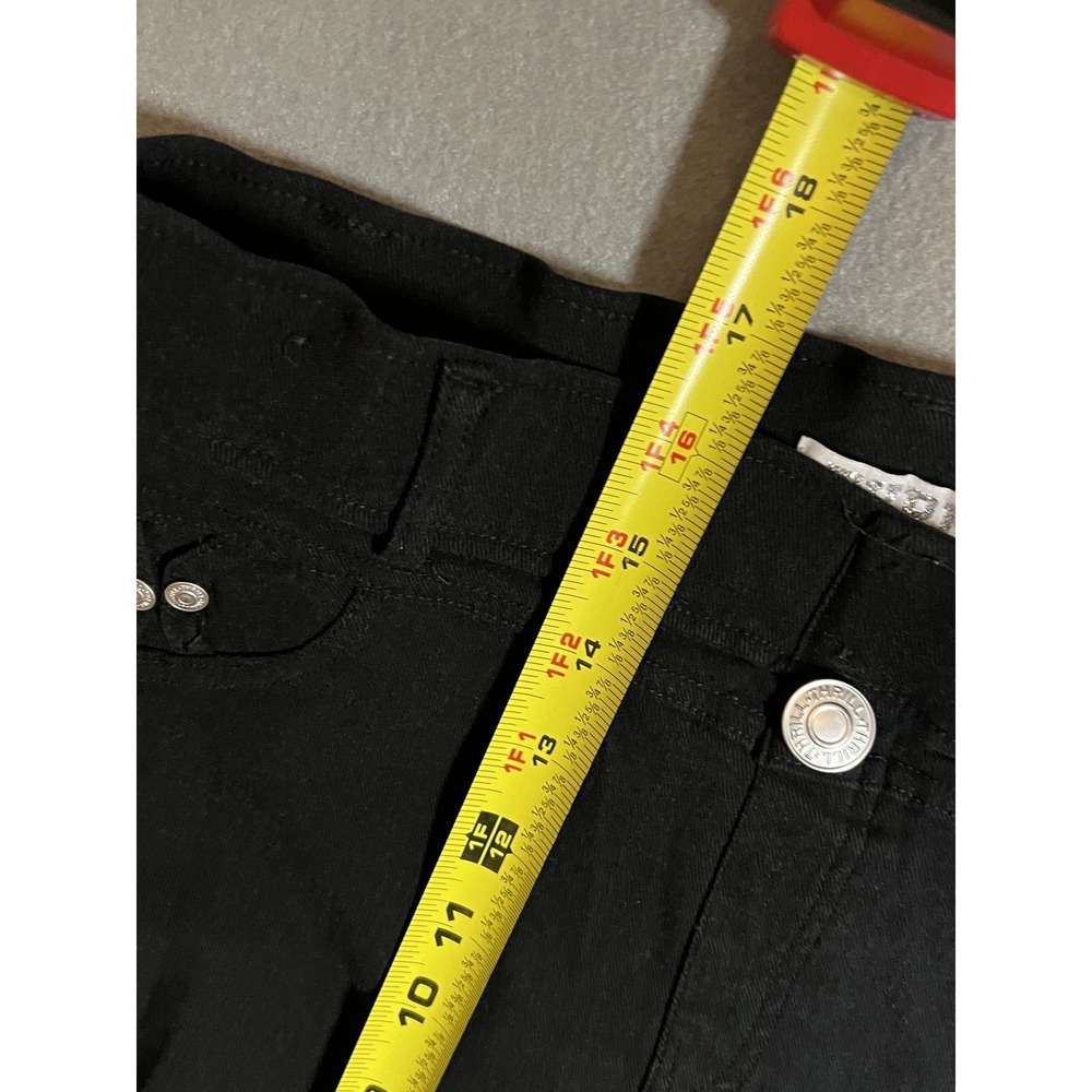 Thrill Jeans Women's Large Black Bermuda Shorts Pull On Stretch Denim - Picture 3 of 6
